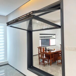 Folding aluminum alloy windows for street facing shops can be customized in color