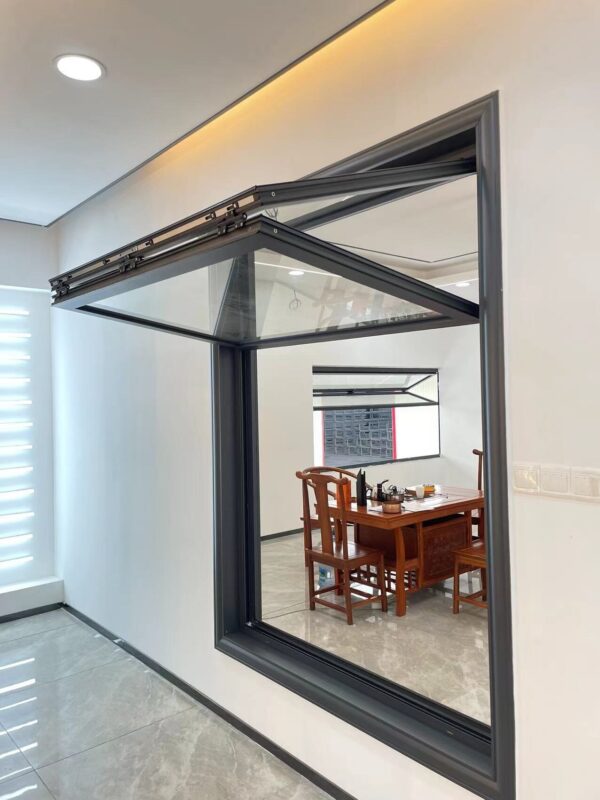 Folding aluminum alloy windows for street facing shops can be customized in color