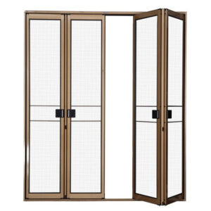 Aluminum alloy mesh folding sliding door for mosquito and insect prevention