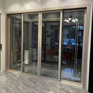 Titanium American aluminum alloy living room sliding door, simple and fashionable