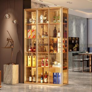 Customized aluminum alloy frame transparent, high-end glass display cabinet, wine collection cabinet