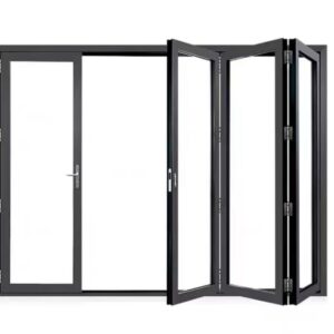 Temporary store door aluminum alloy folding sliding door tempered glass heavy-duty aluminum alloy